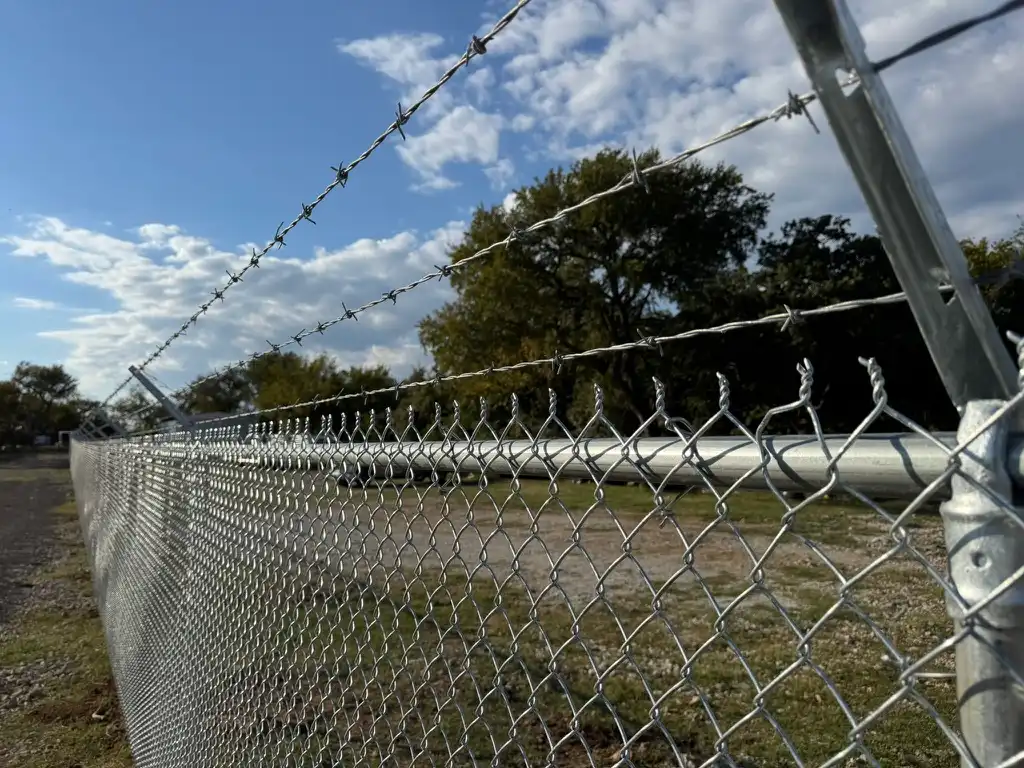 Commercial chain link fence around a business property