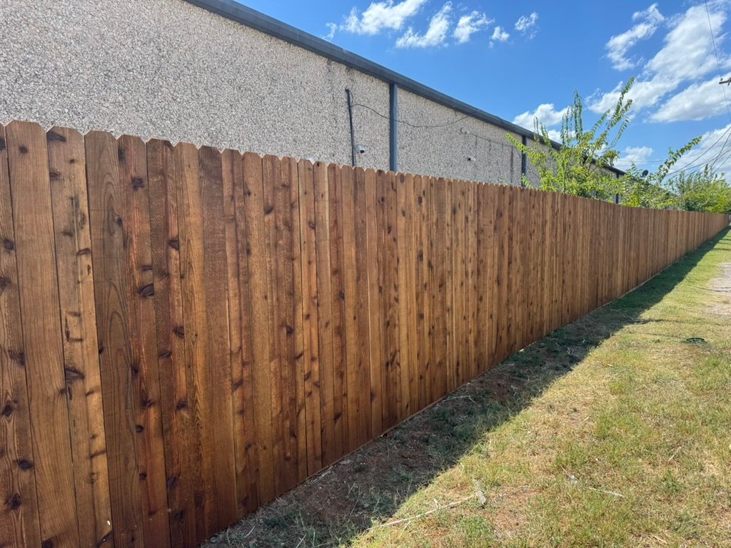 Cedar privacy fence installation in Hebron TX