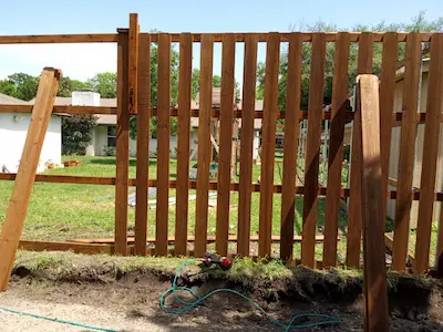 wood fence installation